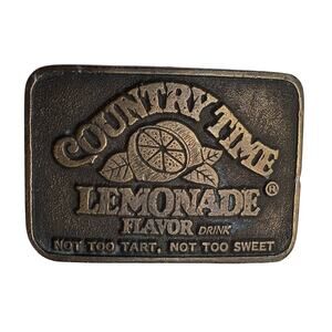 Country Time Lemonade Flavor NOT TO TART, NOT TO SWEET Advertising Belt Buckle